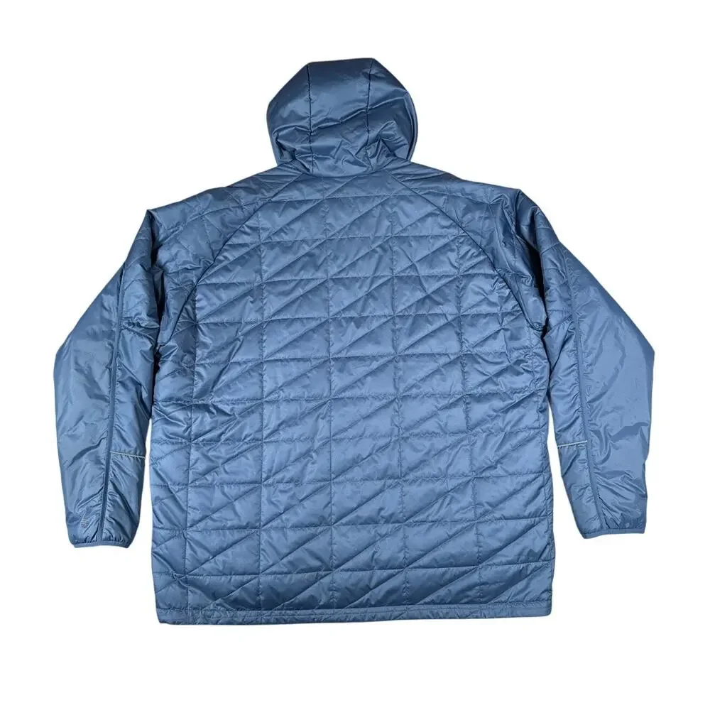 Adidas Terrex Jacket Hooded Mens 2XL Blue Puffer Quilted Insulated‎ Lightweight